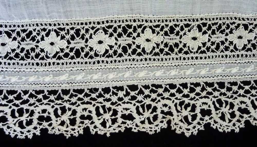 Vintage Ecru Off White Lacy Wedding Handkerchief - image 3