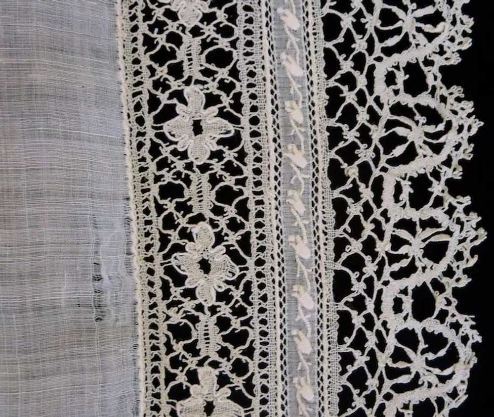 Vintage Ecru Off White Lacy Wedding Handkerchief - image 4