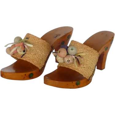 Keene - Gray Nubuck Leather Wooden Clogs » Bresco Clogs