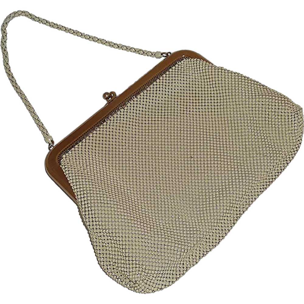 1960s Metal Beige Whiting and Davis Hand Bag - image 1