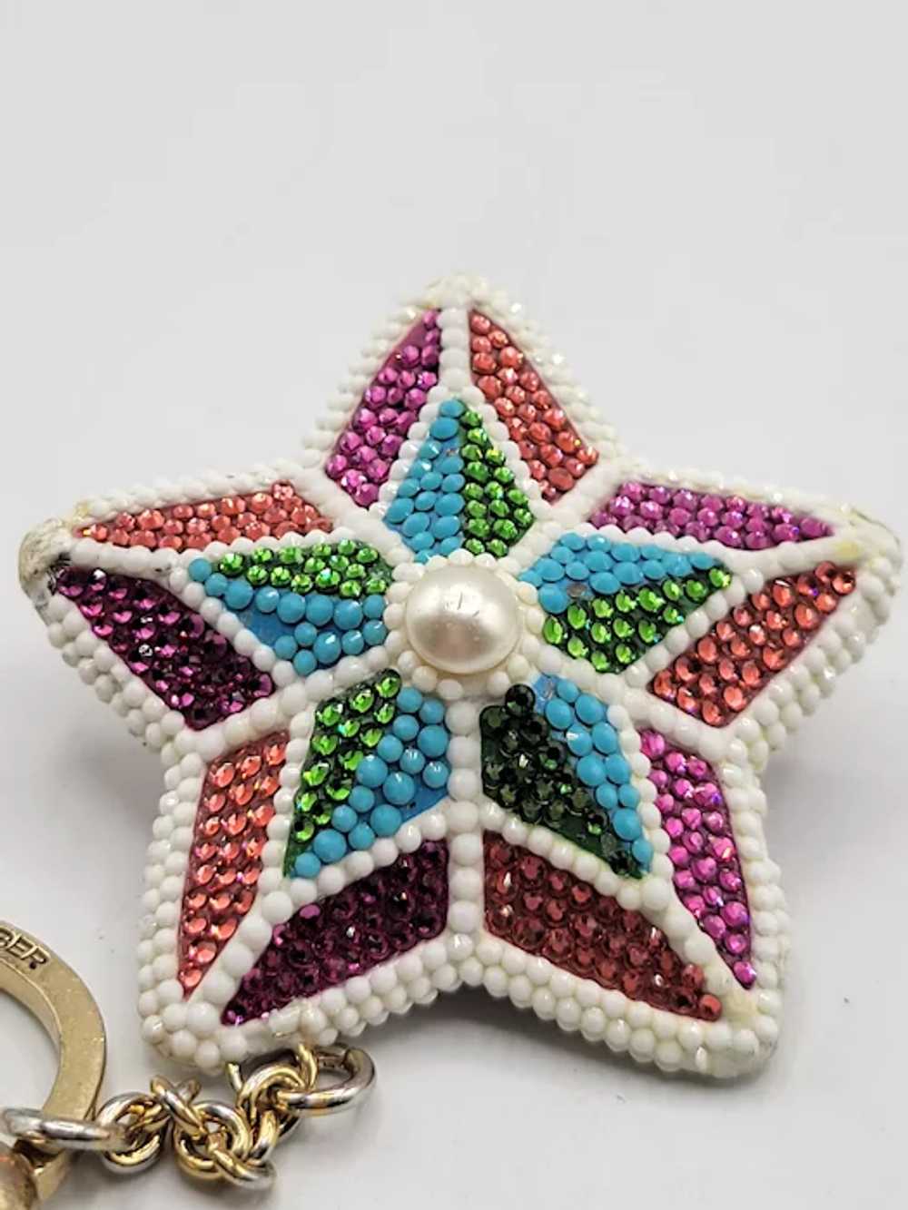 Judith Leiber Rare Jewel Encrusted Star Key Chain… - image 9