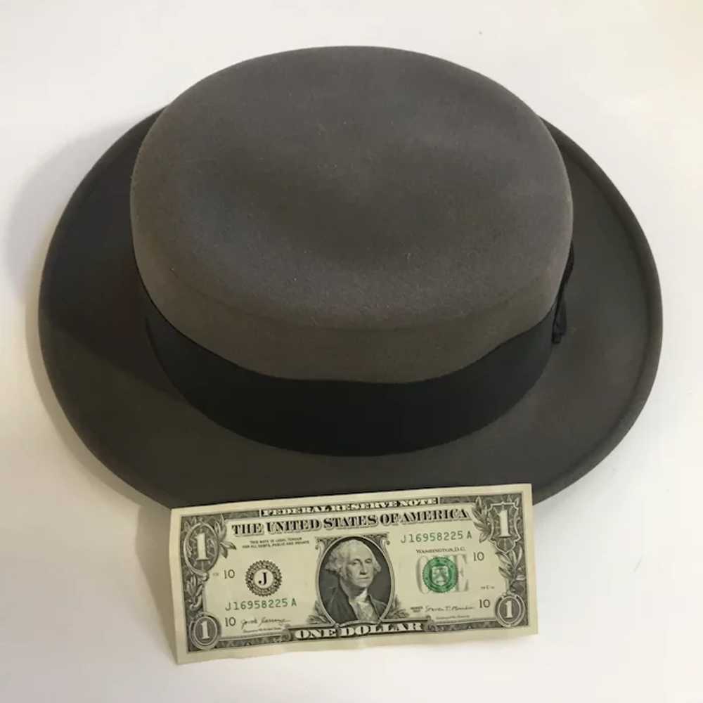 Vintage Brown Felt 1940's Hat Self Conforming 7-1… - image 8