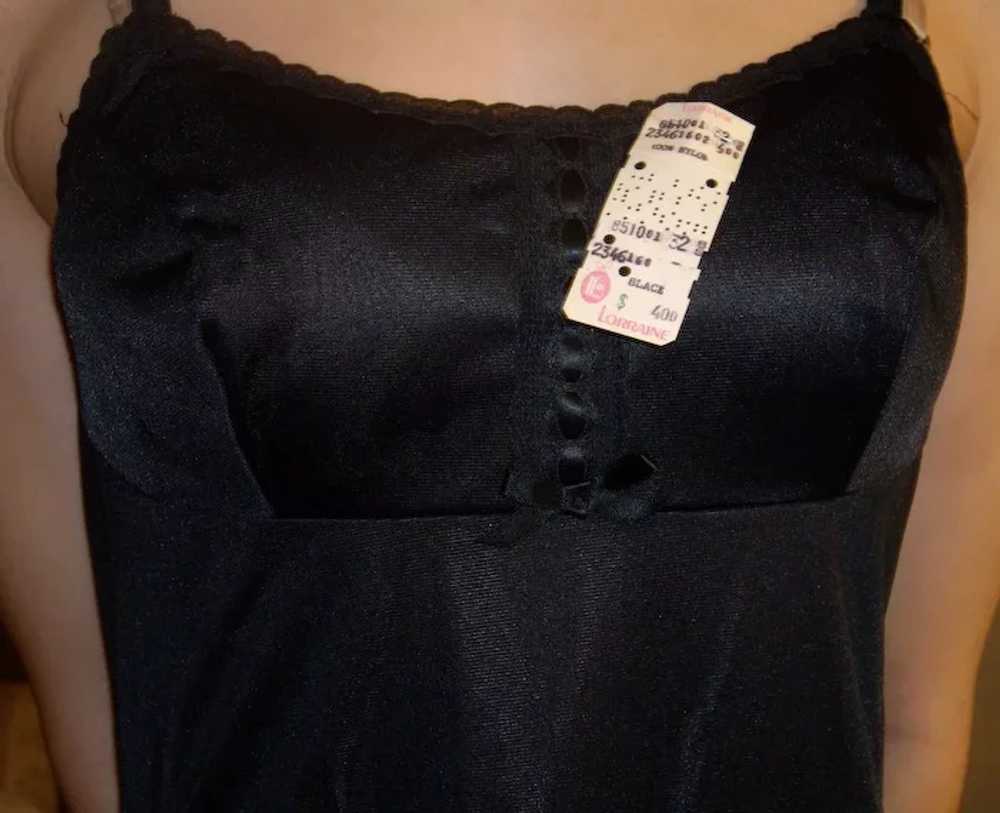 Vintage 1960 Lorraine Black Full slip micro mini … - image 4