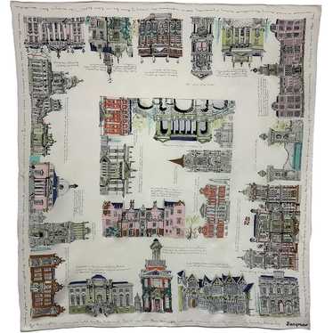 1950’s ‘Jacqmar’  Silk Scarf  ‘The Country House’ 