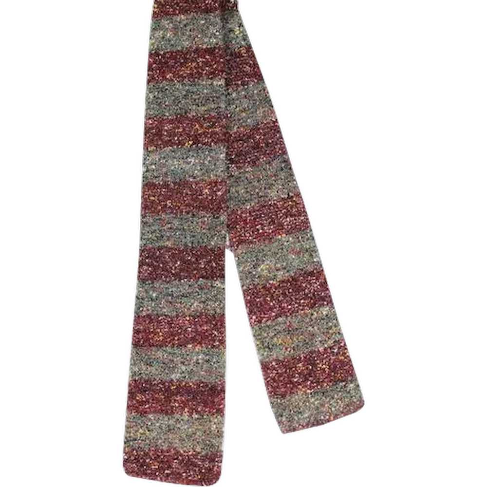 Vintage 30s/40s  Fashionknit Cross Stripe Knit Ti… - image 1