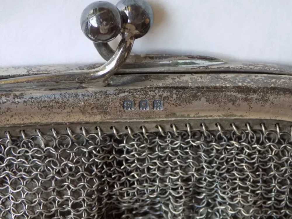 Antique English Sterling Silver Mesh Flapper Even… - image 3