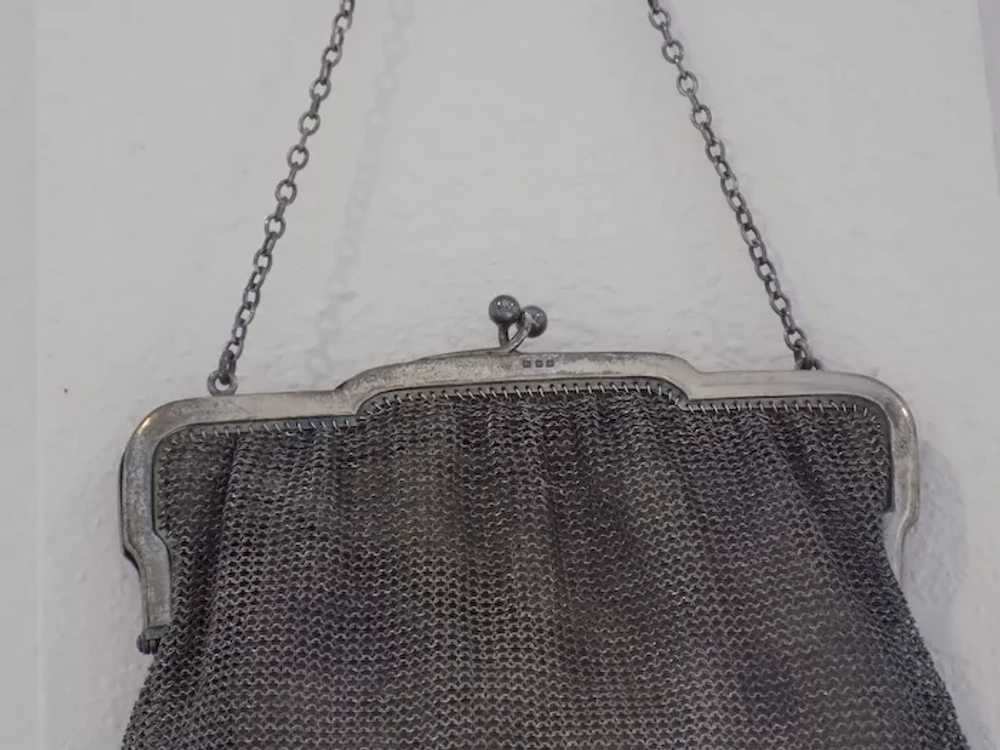 Antique English Sterling Silver Mesh Flapper Even… - image 4