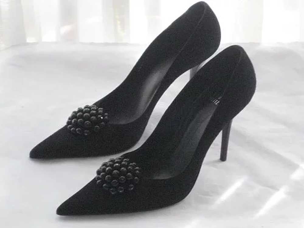 Stuart Weitzman Suede & Patent Stiletto Shoes wit… - image 2