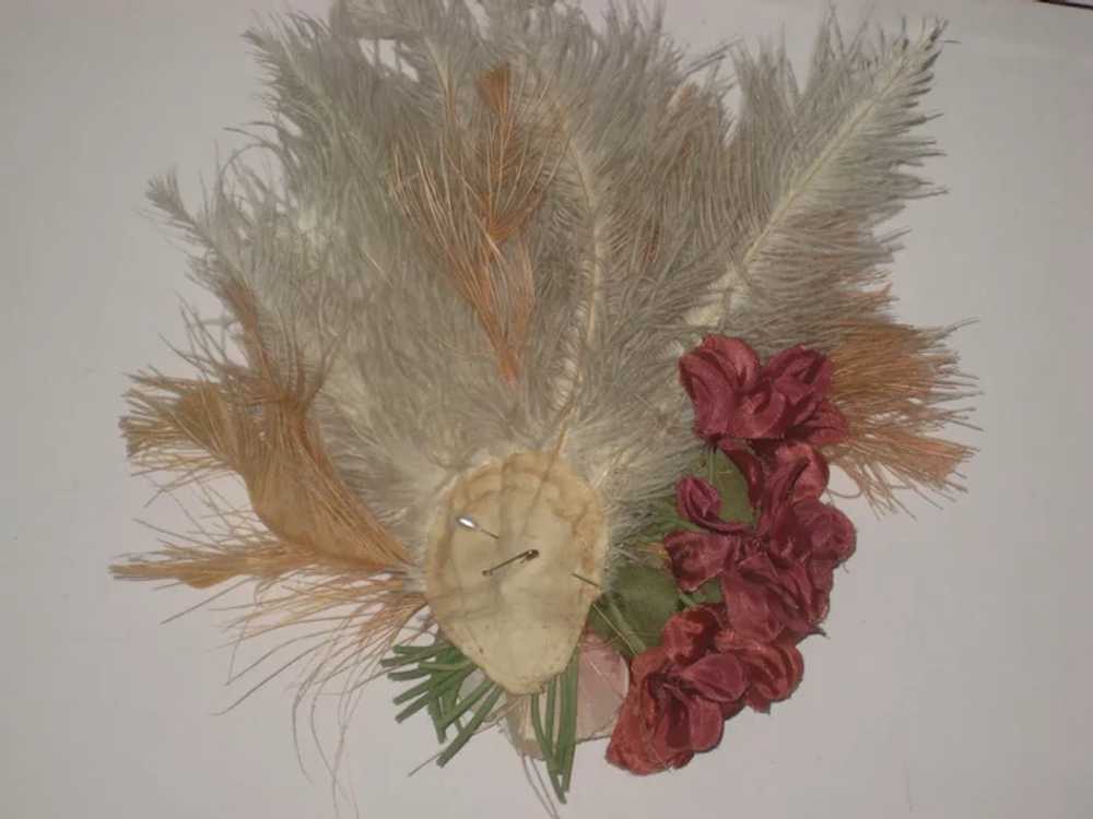 Vintage Feathers & Flowers Corsage Bouquet - image 3
