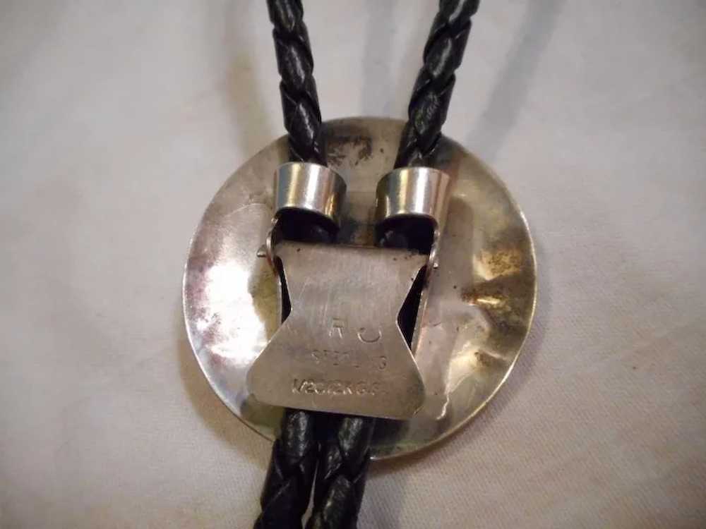 Sterling Silver Vintage Eagle Bolo Tie - image 4