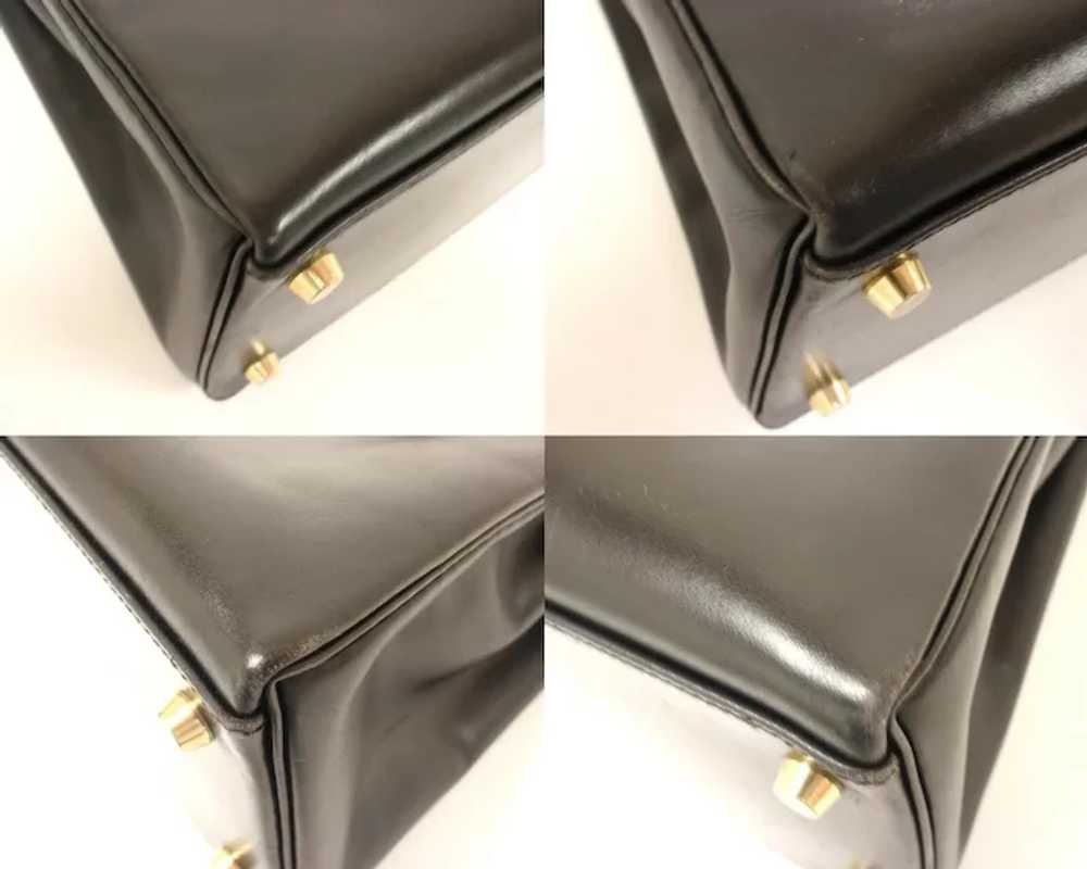 Great Condition Hermes 32cm Black Box Leather Sho… - image 11