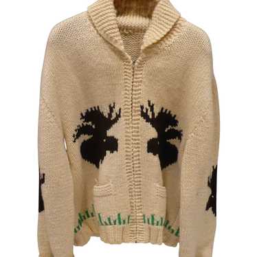 Cowichan Knit Zip Sweater Moose & Ducks - image 1