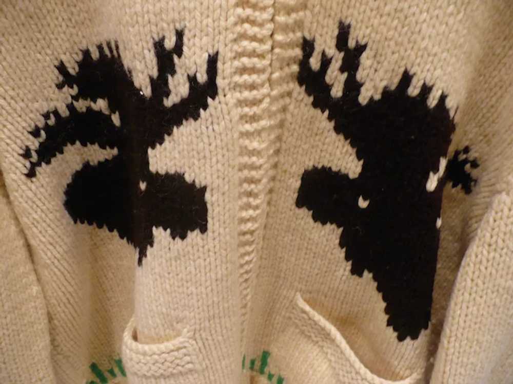 Cowichan Knit Zip Sweater Moose & Ducks - image 2