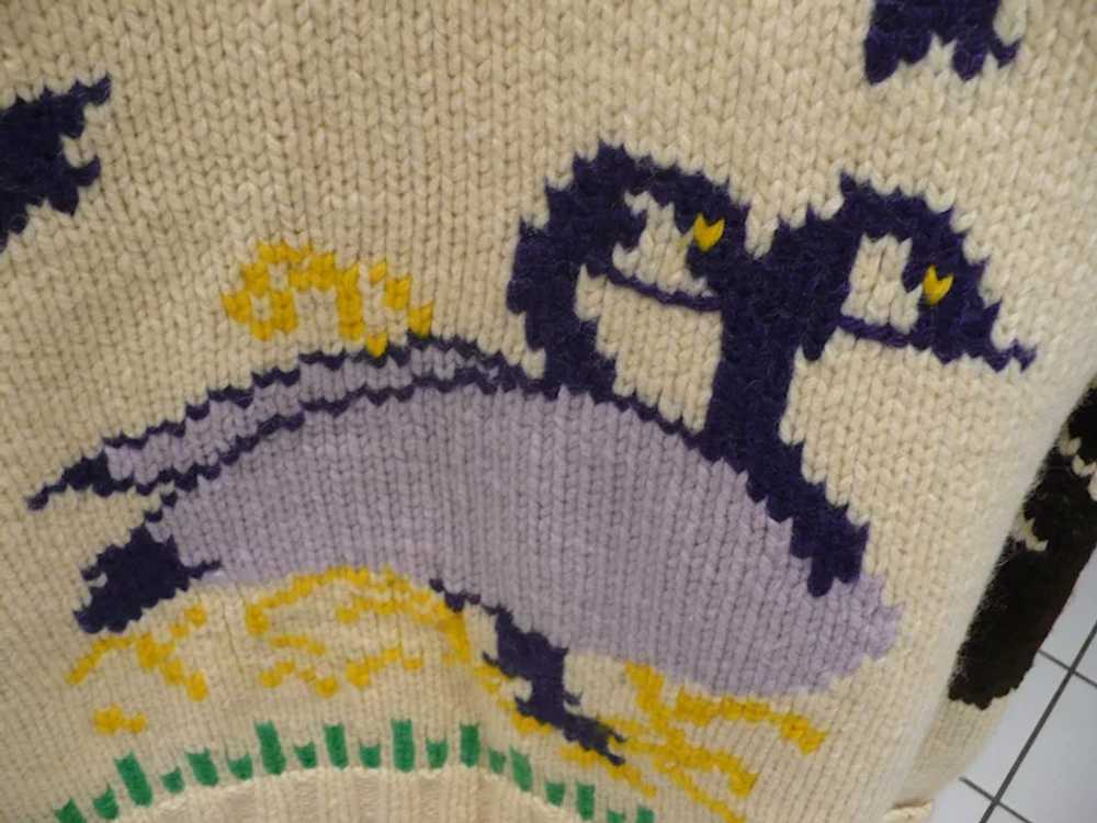 Cowichan Knit Zip Sweater Moose & Ducks - image 4