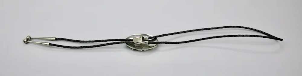 Native American Bolo Tie Turquoise Coral Sterling… - image 10