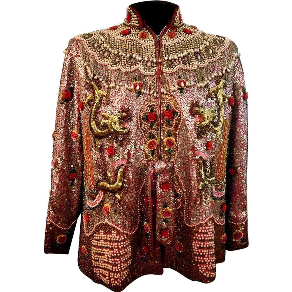 Custom Couture Ornate Beaded Dragon Jacket - image 1