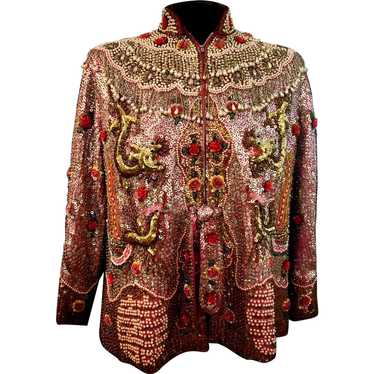 Custom Couture Ornate Beaded Dragon Jacket - image 1
