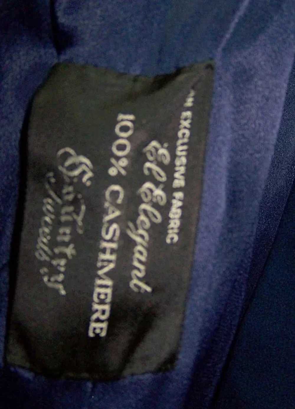 Vintage Royal Blue Cashmere Coat  w/Mink Collar - image 3