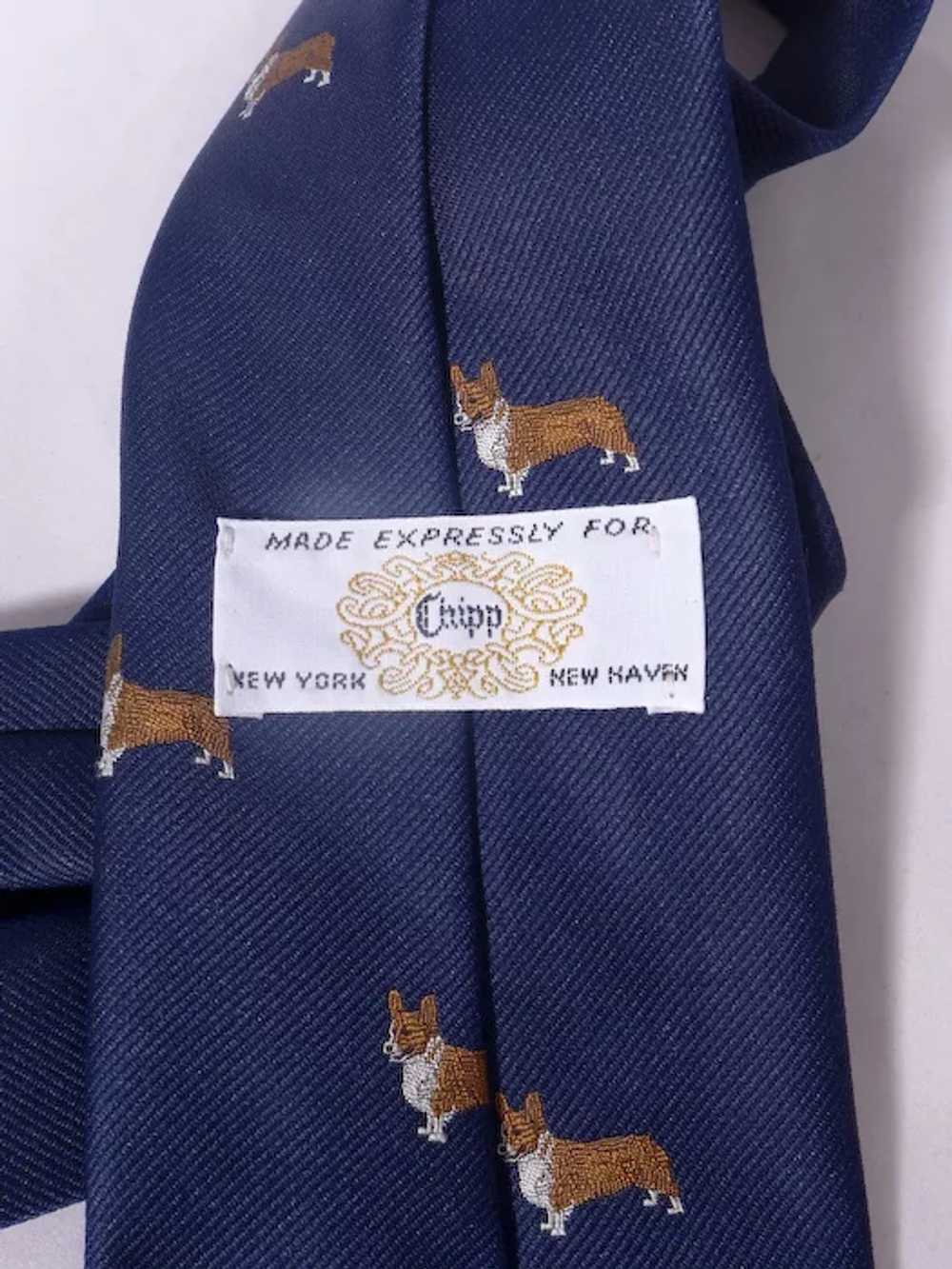 Pembroke Welsh Corgi Dog Navy Blue Silk Necktie M… - image 4