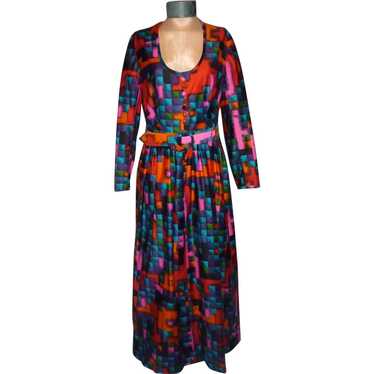 Vintage 1960s  Dynasty Jewel Tones Evening Dress