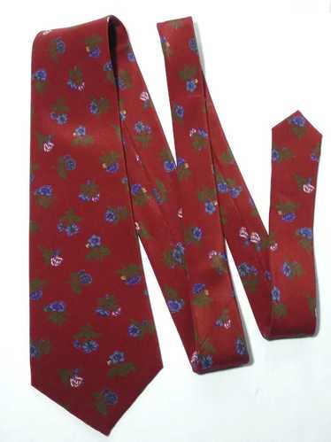 Vintage Nina Ricci Burgundy Floral Silk Tie