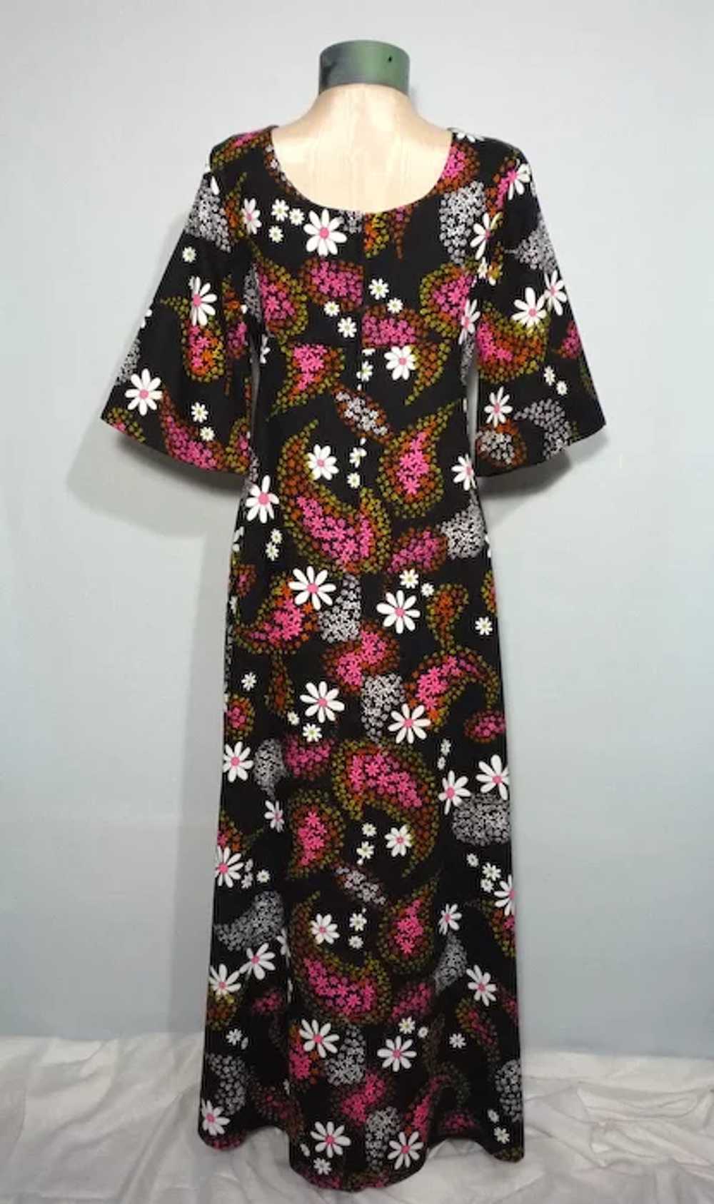 Vintage 1970s Floral Maxi Dress Ui Maikai Made in… - image 3