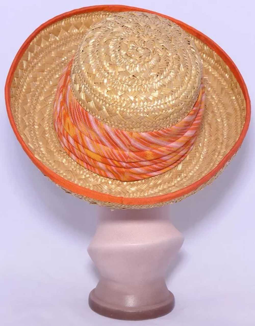 Vintage 1980s Eric Javits Hat Natural Woven Straw… - image 3