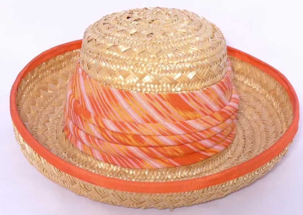 Vintage 1980s Eric Javits Hat Natural Woven Straw… - image 5