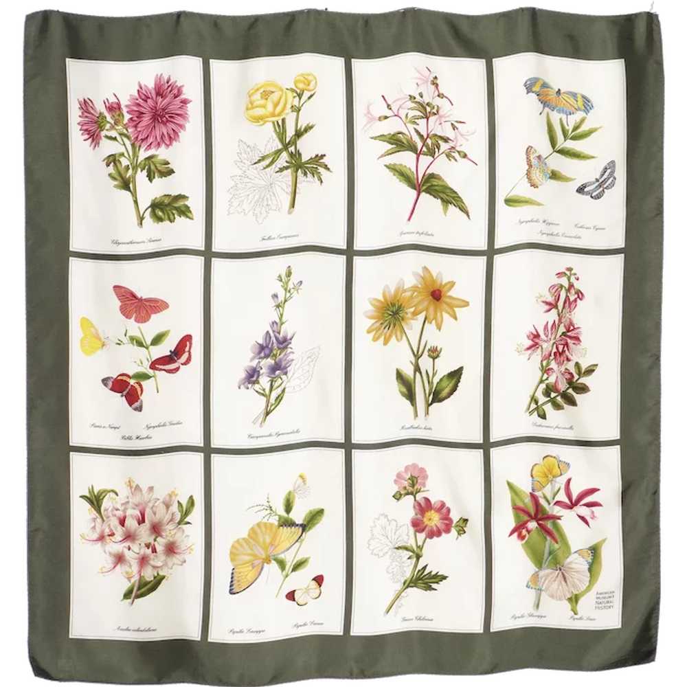 American Museum of Natural History Silk Scarf Flo… - image 1