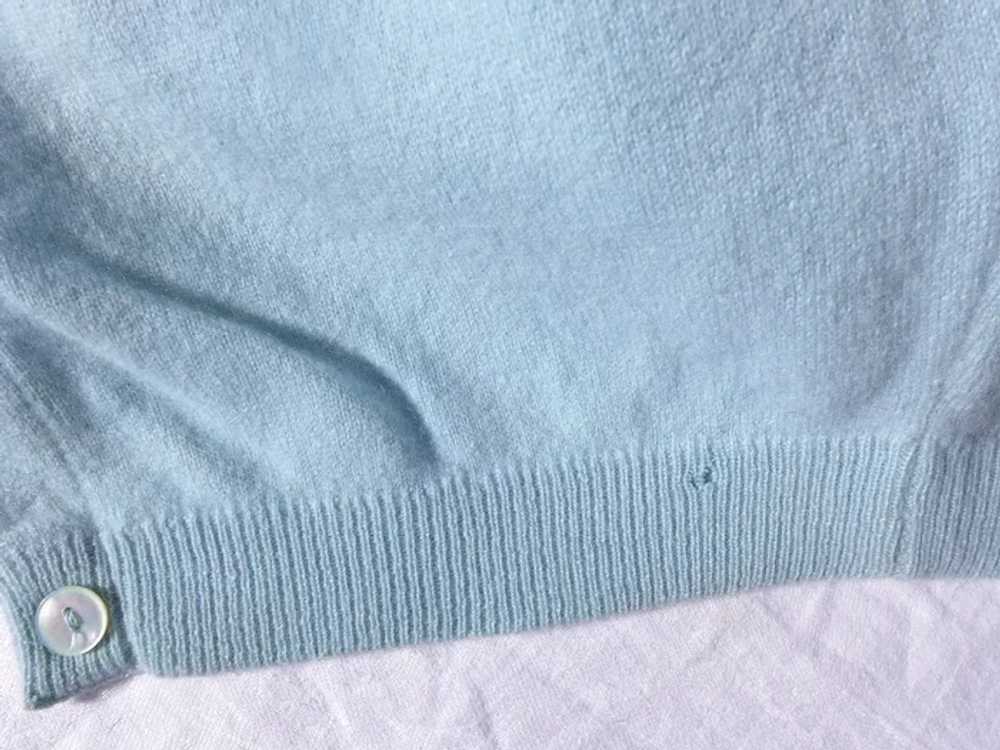 Vintage 1950s Powder Blue Cashmere Cardigan Sweat… - image 7