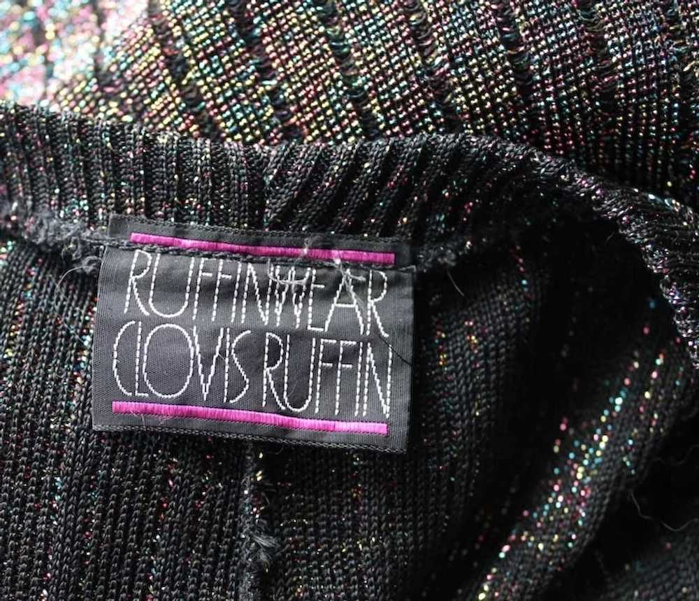 Clovis Ruffin Metallic RUNWAY Stretch Dress RUFFI… - image 7