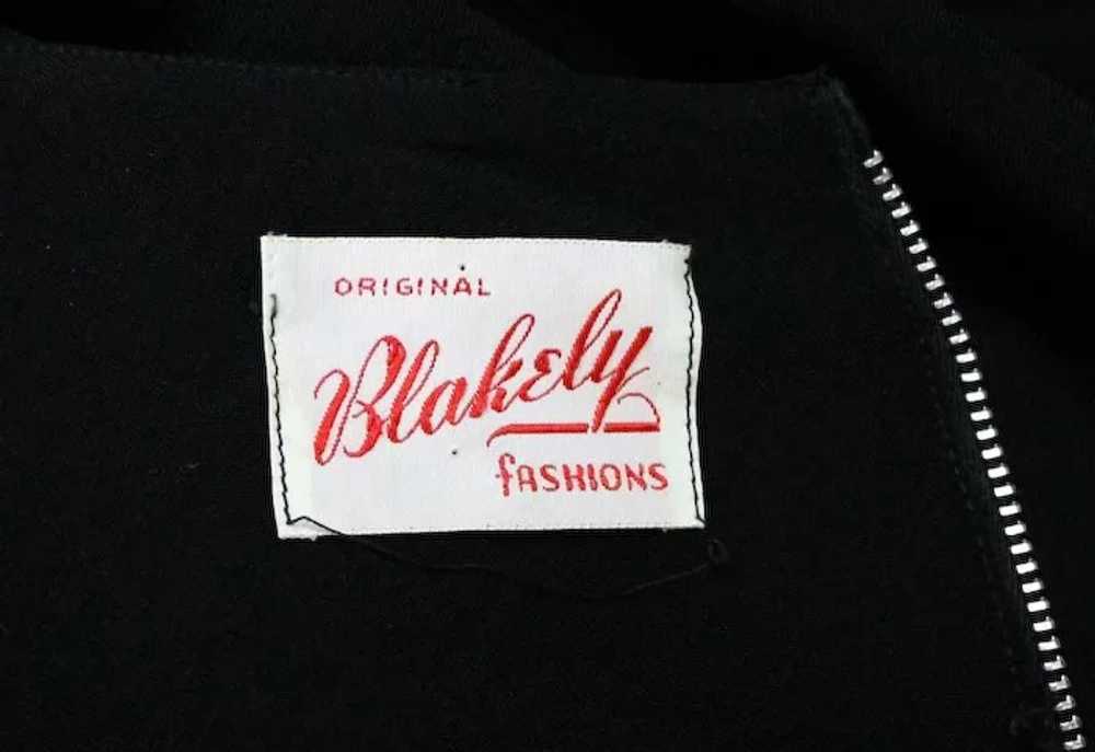1940s Original Blakely Fashions Black Velvet Trim… - image 4