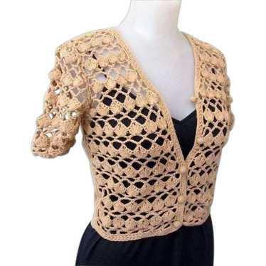 Vintage Lace Cardigan Sweater, 1970's