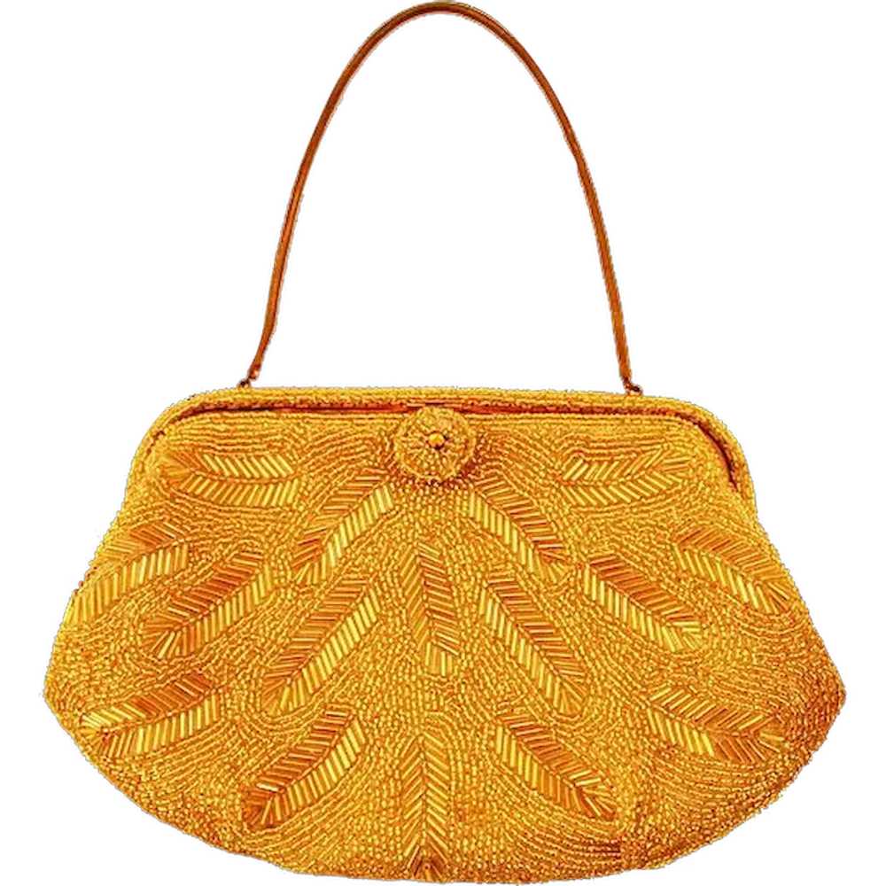 ca 1960's Saks Fifth Avenue Beaded Handbag - Abso… - image 1