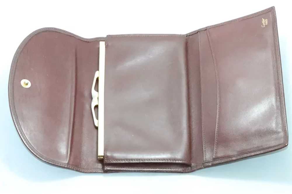 Vintage Cartier Burgundy Leather Wallet - image 3