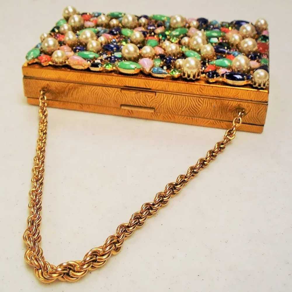 Vintage Evans Jeweled Carryall Compact Purse - image 6