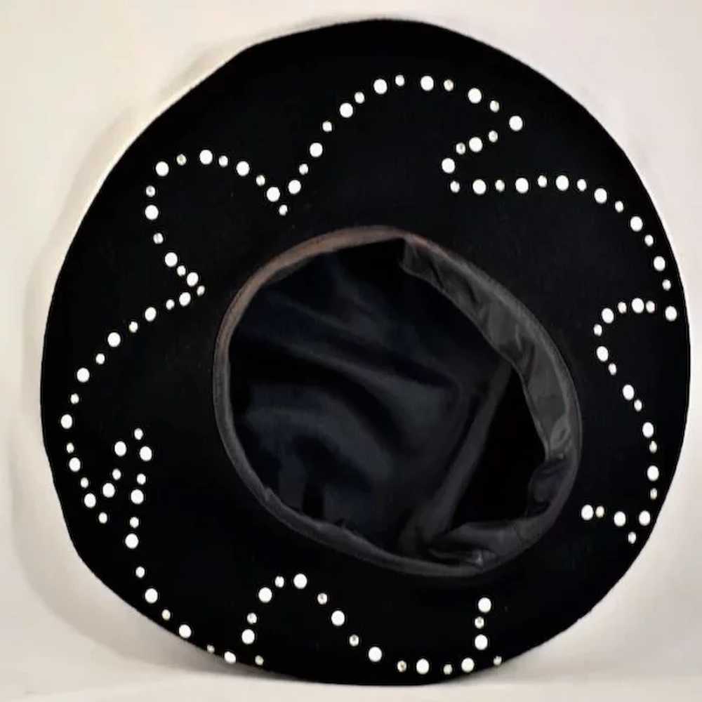 Beautiful, Voluminous Wool Black and White Hat wi… - image 3