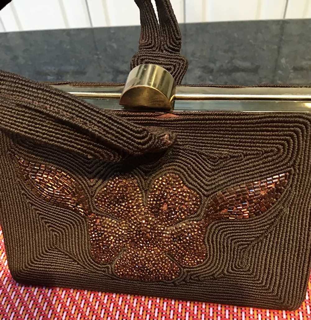 Vintage Corde Handbag with Beaded Design - image 5