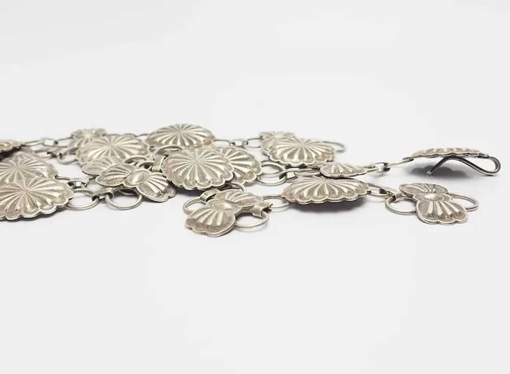 Stunning vintage Navajo sterling silver concho be… - image 3