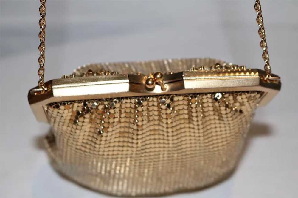 Vintage Whiting and Davis Gold Mesh Flapper with … - image 3