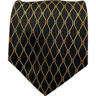 Faberge Tie black with blue green purple red - image 1