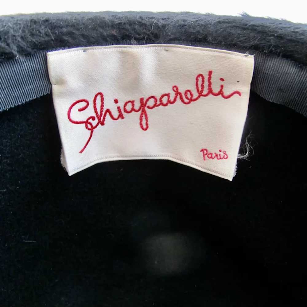 Vintage Schiaparelli Black Satin and Faux Fur Upt… - image 9