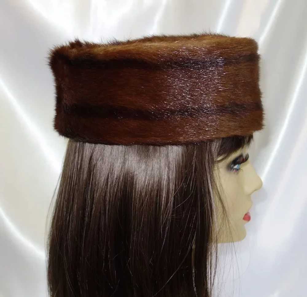 Vintage Conrad's Brown Mink Pillbox Hat - image 2