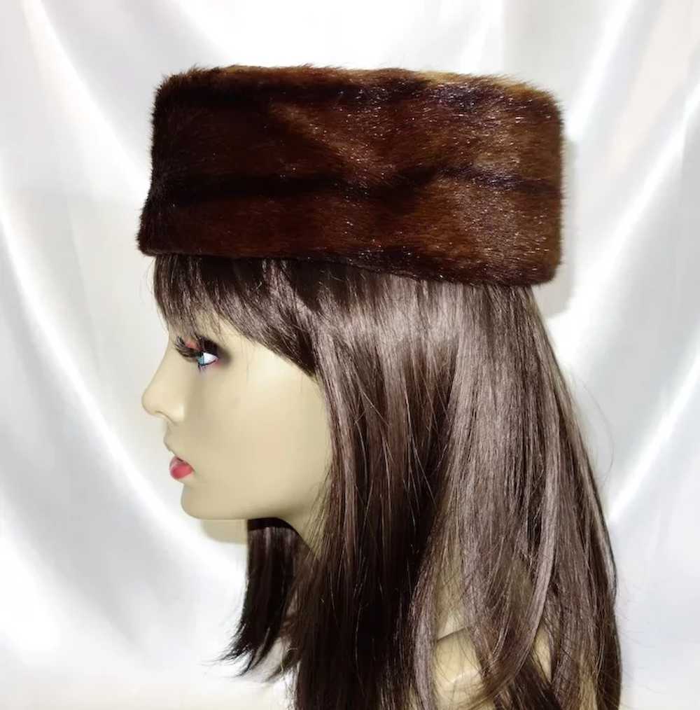 Vintage Conrad's Brown Mink Pillbox Hat - image 6