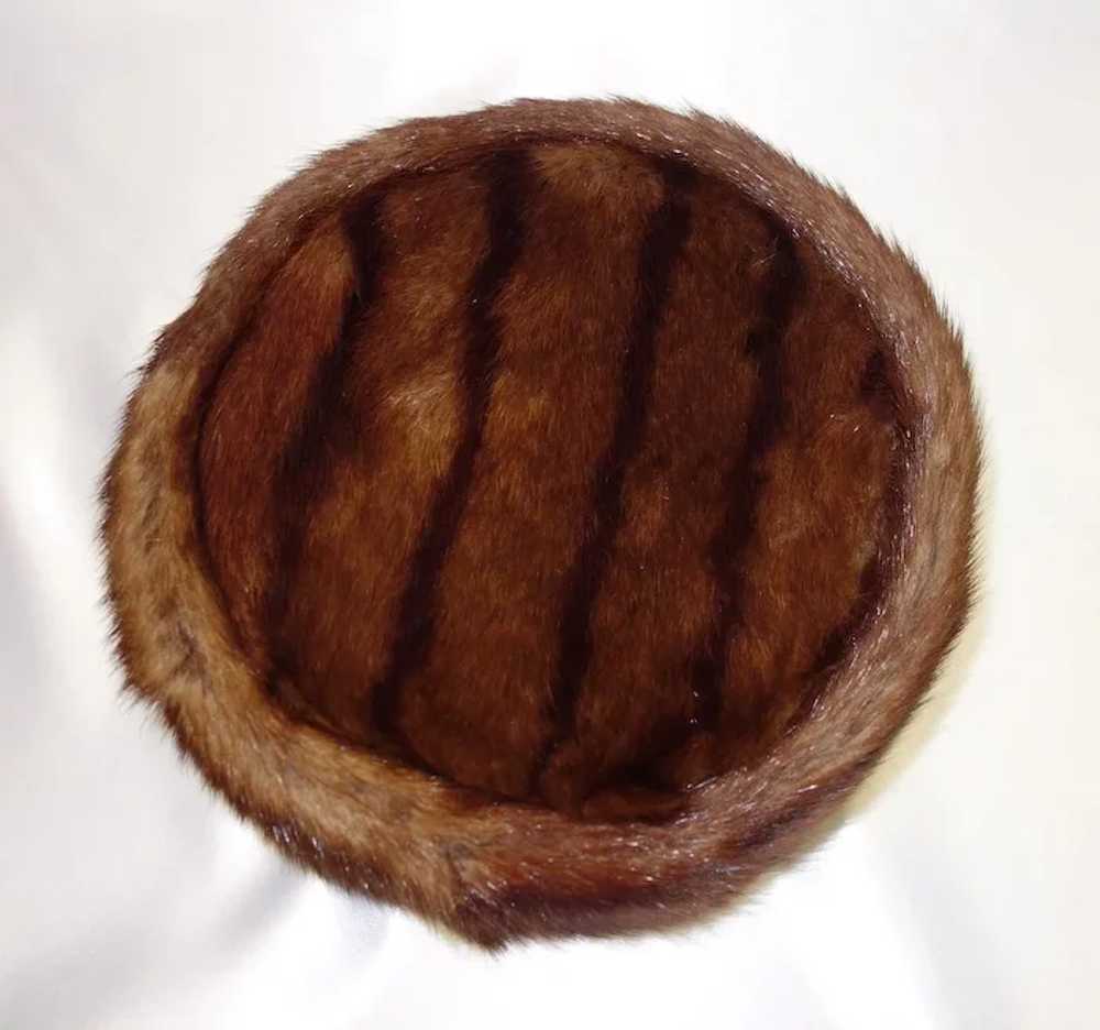Vintage Conrad's Brown Mink Pillbox Hat - image 7