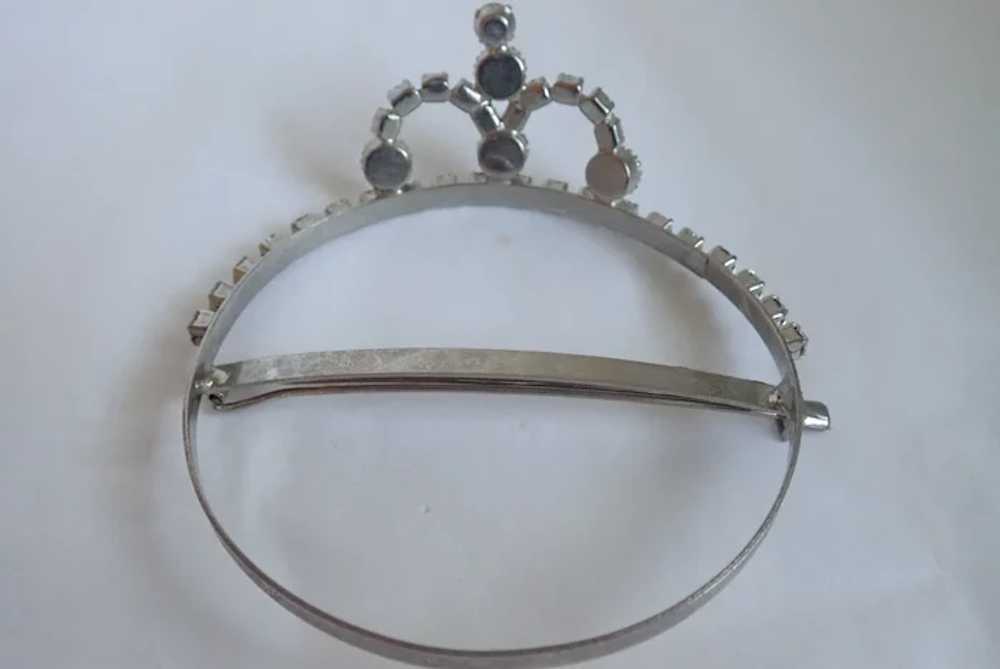 Vintage Rhinestone Tiara Crown Barrette - image 3