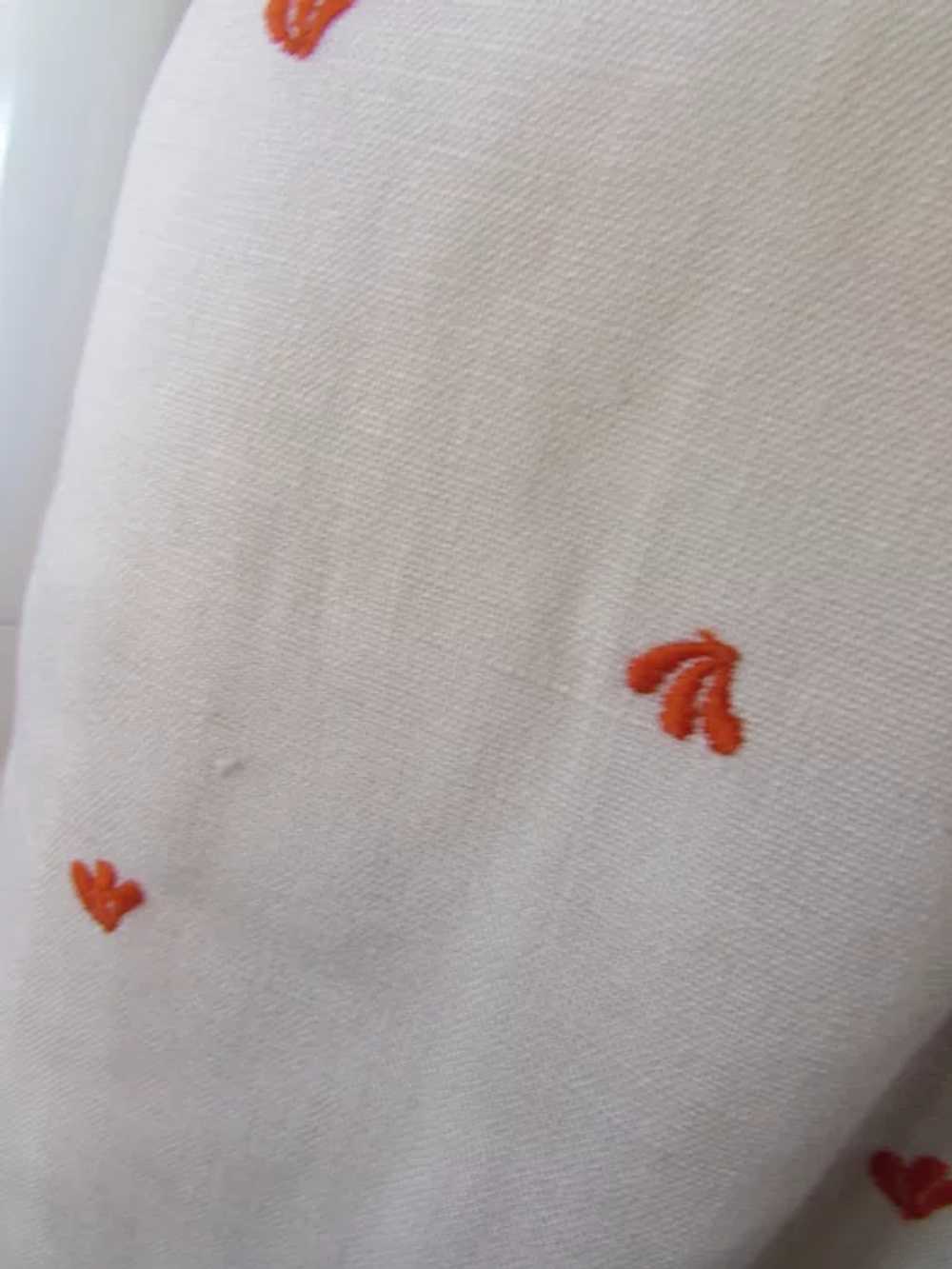 Stylish LInen Sheath Apricot Embroidered Petals &… - image 12