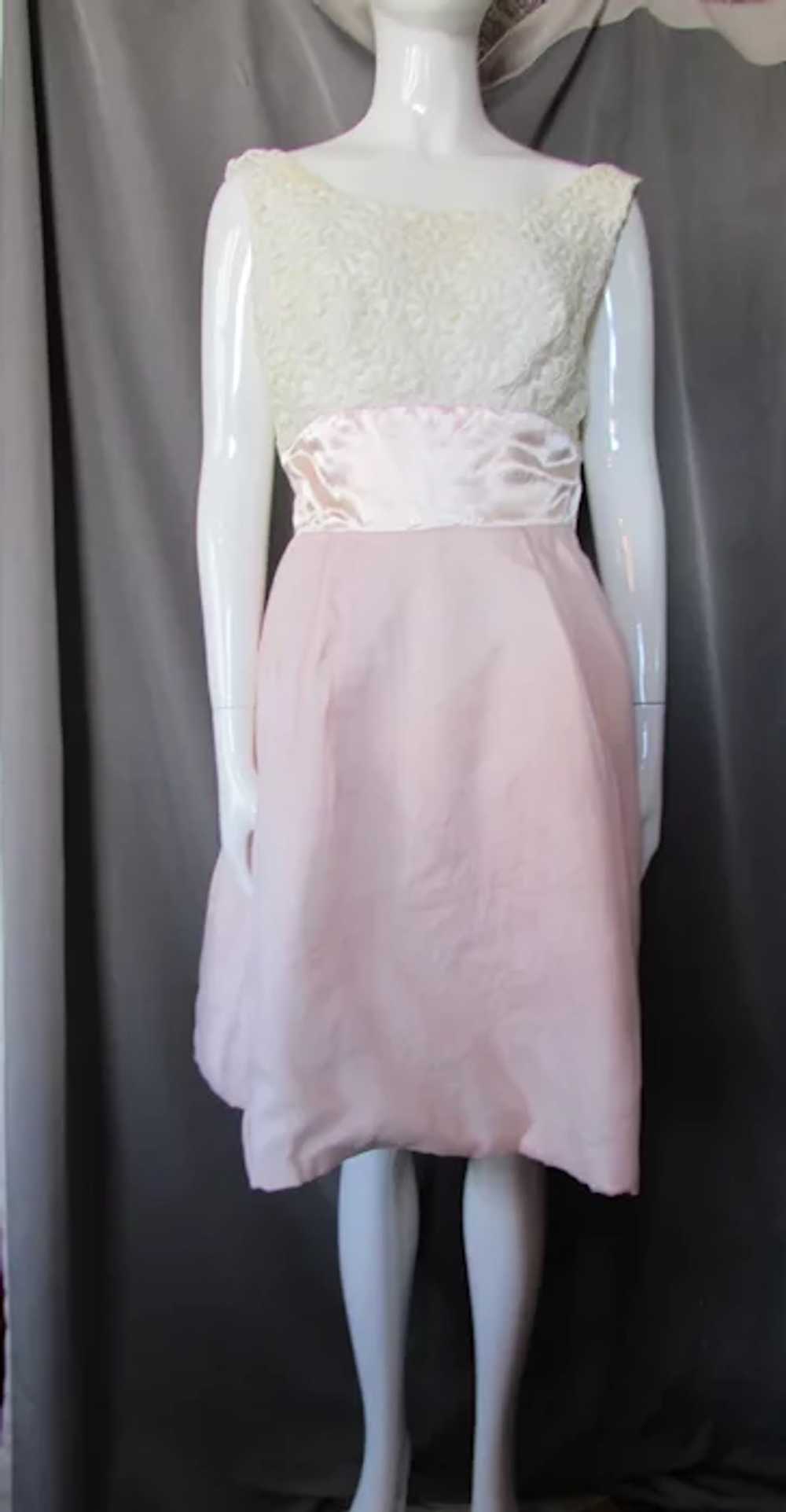 Sweet 1960 Era Dress Prom or Garden Party Pink & … - image 2