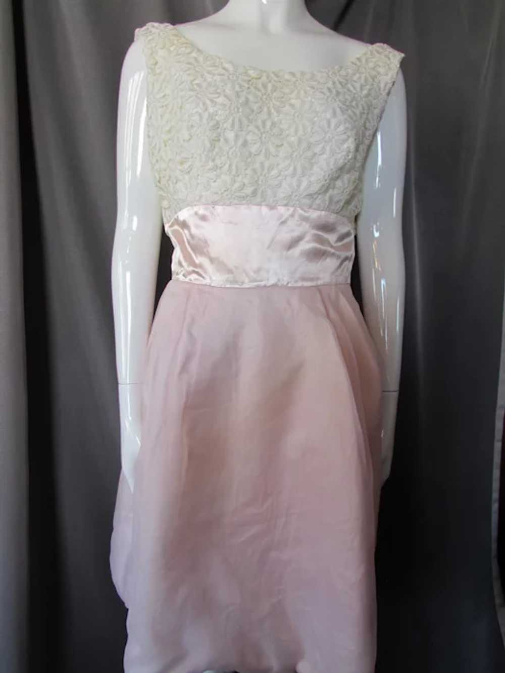 Sweet 1960 Era Dress Prom or Garden Party Pink & … - image 3