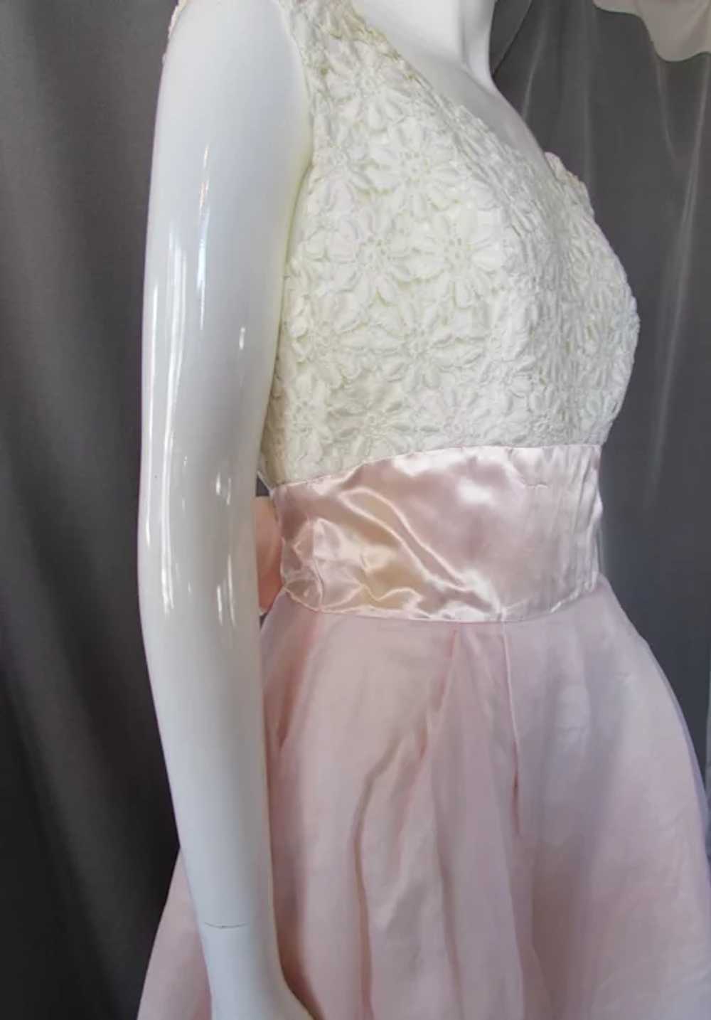 Sweet 1960 Era Dress Prom or Garden Party Pink & … - image 4